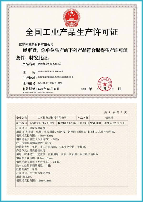wire rope production License