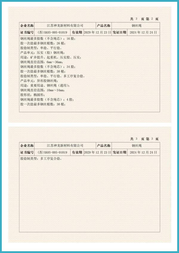 wire rope production License
